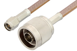 SMA Male to N Male Cable 72 Inch Length Using RG400 Coax
