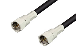 75 Ohm F Male to 75 Ohm F Male Cable 12 Inch Length Using 75 Ohm RG59 Coax