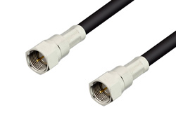 75 Ohm F Male to 75 Ohm F Male Cable 60 Inch Length Using 75 Ohm RG59 Coax, LF Solder, RoHS