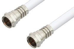 75 Ohm F Male to 75 Ohm F Male Cable Using 75 Ohm RG59-WHITE Coax, LF Solder