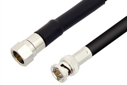 75 Ohm F Male to 75 Ohm BNC Male Cable 72 Inch Length Using 75 Ohm RG6-CATV Coax