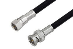 75 Ohm F Male to 75 Ohm BNC Male Cable 48 Inch Length Using 75 Ohm RG6-CATV Coax, LF Solder, RoHS