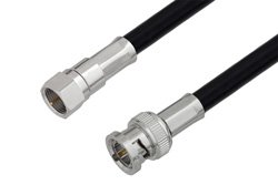 75 Ohm F Male to 75 Ohm BNC Male Cable 60 Inch Length Using 75 Ohm RG6-CATV Coax, LF Solder, RoHS