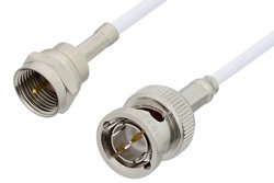 75 Ohm F Male to 75 Ohm BNC Male Cable 72 Inch Length Using 75 Ohm RG187 Coax