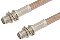 SMA Female Bulkhead to SMA Female Bulkhead Cable 36 Inch Length Using RG400 Coax