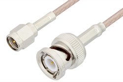 SMA Male to BNC Male Cable Using 75 Ohm RG179 Coax, RoHS