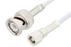 SMC Plug to BNC Male Cable 12 Inch Length Using RG188 Coax, RoHS