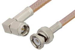 SMA Male Right Angle to BNC Male Cable 36 Inch Length Using RG400 Coax