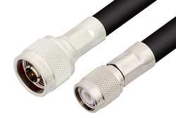 N Male to TNC Male Cable 48 Inch Length Using RG213 Coax, RoHS