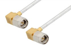 SMA Male Right Angle to SMA Male Right Angle Cable 6 Inch Length Using PE-SR405FL Coax