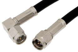 SMA Male to SMA Male Right Angle Cable 12 Inch Length Using PE-C195 Coax