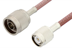 N Male to TNC Male Cable 60 Inch Length Using RG142 Coax