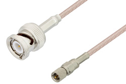 10-32 Male to BNC Male Cable 60 Inch Length Using RG316 Coax, LF Solder, RoHS