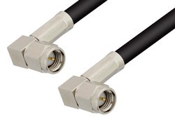 SMA Male Right Angle to SMA Male Right Angle Cable 18 Inch Length Using RG58 Coax