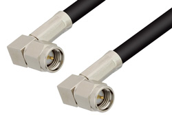 SMA Male Right Angle to SMA Male Right Angle Cable 6 Inch Length Using RG58 Coax, RoHS