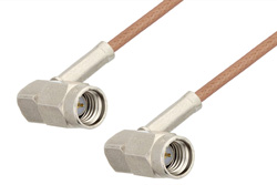 SSMA Male Right Angle to SSMA Male Right Angle Cable 72 Inch Length Using RG178 Coax, RoHS