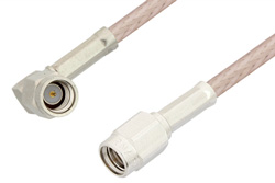 SSMA Male to SSMA Male Right Angle Cable 12 Inch Length Using RG316 Coax, RoHS