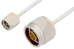 SMA Male to N Male Cable 36 Inch Length Using PE-SR405FL Coax, RoHS