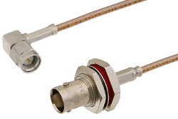 SMA Male Right Angle to BNC Female Bulkhead Cable 48 Inch Length Using RG316 Coax