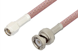 SMA Male to BNC Male Cable 36 Inch Length Using RG142 Coax, RoHS