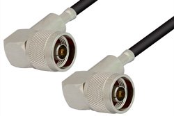 N Male Right Angle to N Male Right Angle Cable 60 Inch Length Using RG58 Coax, RoHS