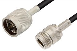 N Male to N Female Cable 36 Inch Length Using RG58 Coax, RoHS