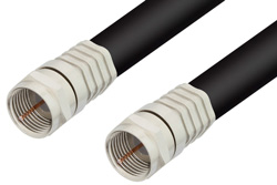 75 Ohm F Male to 75 Ohm F Male Cable 24 Inch Length Using 75 Ohm RG6 Coax