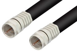 75 Ohm F Male to 75 Ohm F Male Cable 36 Inch Length Using 75 Ohm RG6 Coax
