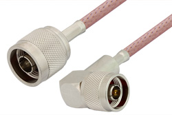 N Male to N Male Right Angle Cable 60 Inch Length Using RG142 Coax