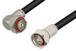 7/16 DIN Male to 7/16 DIN Male Right Angle Cable 60 Inch Length Using RG217 Coax