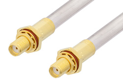 SMA Female Bulkhead to SMA Female Bulkhead Cable 36 Inch Length Using PE-SR401AL Coax