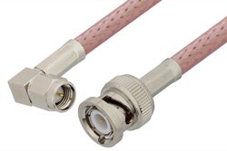 SMA Male Right Angle to BNC Male Cable Using RG142 Coax