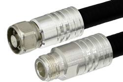 N Male to N Female Cable Using 1/2 inch Helical Coax, RoHS