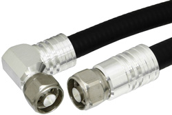 N Male to N Male Right Angle Cable 36 Inch Length Using 1/2 inch Helical Coax, RoHS