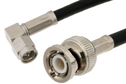 SMA Male Right Angle to BNC Male Cable Using PE-C195 Coax