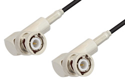 BNC Male Right Angle to BNC Male Right Angle Cable 60 Inch Length Using PE-B100 Coax