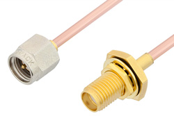 SMA Male to SMA Female Bulkhead Cable 48 Inch Length Using RG405 Coax, RoHS