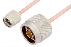 SMA Male to N Male Cable 48 Inch Length Using RG405 Coax, RoHS