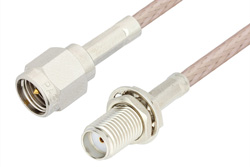 SMA Male to SMA Female Bulkhead Cable 72 Inch Length Using RG316 Coax, RoHS