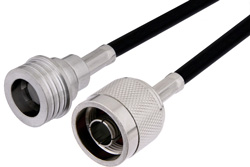 N Male to QN Male Cable 12 Inch Length Using RG58 Coax