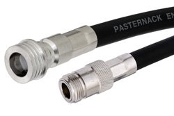 N Female to QN Male Cable 12 Inch Length Using RG213 Coax