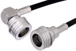 QN Male to QN Male Right Angle Cable 36 Inch Length Using RG58 Coax