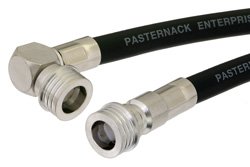 QN Male to QN Male Right Angle Cable 12 Inch Length Using RG213 Coax