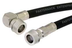 QN Male to QN Male Right Angle Cable 24 Inch Length Using RG213 Coax