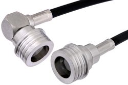 QN Male to QN Male Right Angle Cable 120 Inch Length Using RG223 Coax