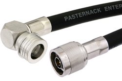 N Male to QN Male Right Angle Cable 72 Inch Length Using RG213 Coax