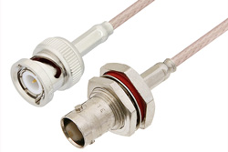 BNC Male to BNC Female Bulkhead Cable 36 Inch Length Using RG316 Coax
