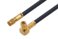 SMA Male to SMA Male Right Angle Cable 12 Inch Length Using PE-C240 Coax