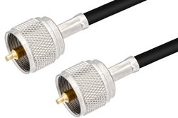 UHF Male to UHF Male Cable 12 Inch Length Using PE-C195 Coax