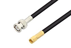 BNC Male to SMA Male Low Loss Cable Using PE-C240 Coax , LF Solder